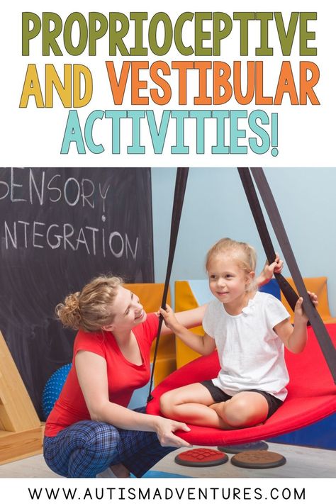 If you need a few sensory integration activities, check out these proprioceptive and vestibular movement activities for the classroom! This post included explanations and examples of these kinds of movements as well. #sensoryintegration Vestibular Activities, Sensory Integration Activities, Proprioceptive Activities, Sensory Seeking, Activities For The Classroom, Pediatric Physical Therapy, Occupational Therapy Activities, Gross Motor Activities, Task Boxes