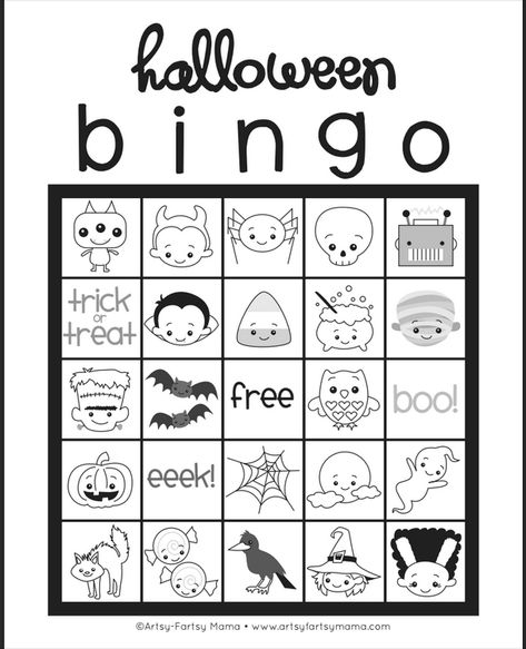 Free Halloween BINGO coloring page printable at Artsy-Fartsy Mama Halloween Fun Activities, Halloween Bingo Free, Free Printable Halloween Coloring Pages, Candy Stash, Halloween Coloring Pictures, Halloween Bingo Game, Halloween Bingo Cards, Icing Decorations, Free Printable Halloween