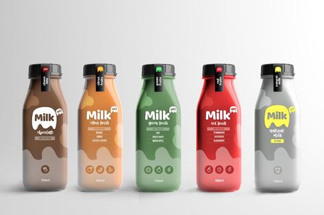 Label Minuman, Label Botol, Dairy Products Packaging Design, Yogurt Packaging, Milk Brands, Milk Packaging, Drinks Packaging Design, Juice Packaging, Bottle Design Packaging