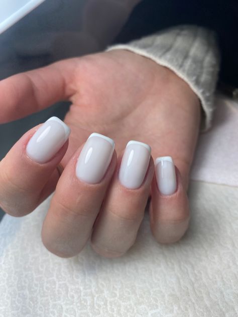 Funny Bunny With French Nails, French Tip Nails Funny Bunny, French Nails Funny Bunny, Funny Bunny Nails French Tip, French Tip With Funny Bunny, Funny Bunny Color Nails, French Nails With Funny Bunny, French With Funny Bunny Nails, White Matte French Tip Nails