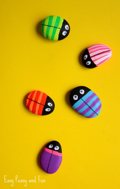 Rock Bugs, Insect Crafts, Rock Painting Tutorial, Bug Crafts, Rock Painting Ideas Easy, Nature Walk, Paint Rock, Kindness Rocks, Things To Do With Kids