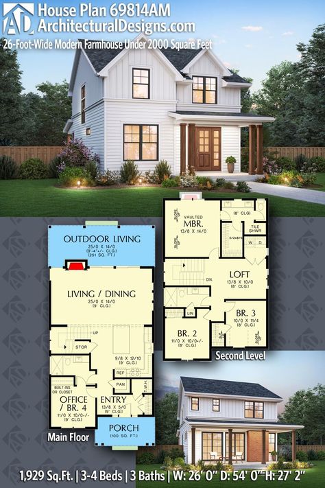 2-story Farmhouse House Plan 69814AM gives you 1929 square feet of living space with 3-4 bedrooms and 3 baths.
#tinyhouseplans #smallhomedesign #minimalistliving 4 Bedroom House Plans 2 Story Farmhouse, Craftsman House Floor Plans, Square House Layout, Small House Layouts 2 Story, 3 Bedroom Home Floor Plans 2 Story, House Plans Under 2000 Square, 4 Bedroom House Plans 2 Story, 2 Floor House Plans, Sims Builds