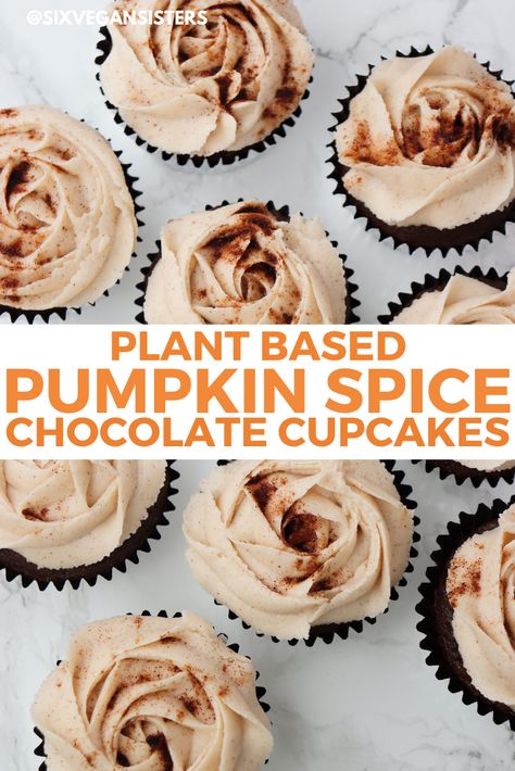 Pumpkin Spice Chocolate, Dessert For Fall, Dessert Recipes Cookies, Vegan Pumpkin Spice, Fall Vegan Recipes, Spiced Chocolate, Healthy Vegan Desserts, Vegan Cupcakes, Spice Cupcakes