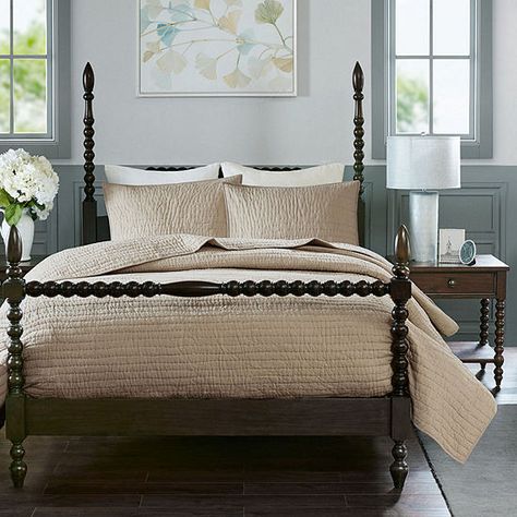 Madison Park Signature Serene 3-pc. Coverlet Set - JCPenney Cotton Quilt Set, Solid Quilt, Simple Luxury, Coverlet Bedding, Inspire Me Home Decor, King Size Quilt, Linen Quilt, Bedspread Set, Madison Park