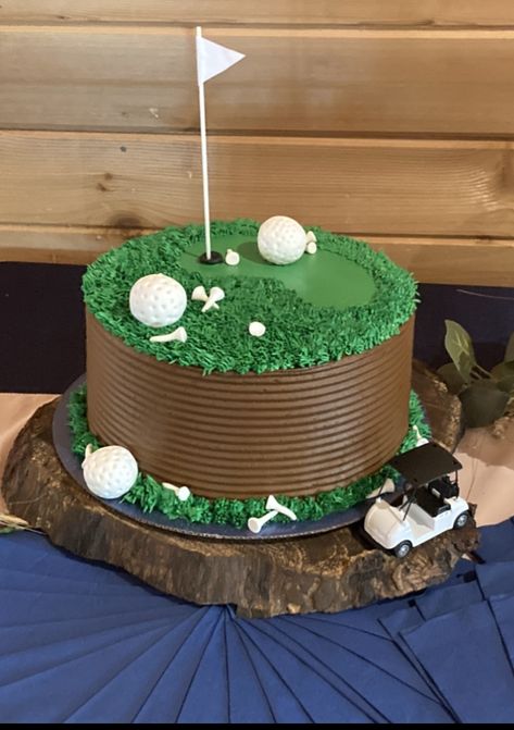 Golf Cakes For Men Birthdays Easy, Grooms Cake Ideas Golf, Golf Themed Grooms Cake, Diy Golf Cake, Golf Grooms Cake Wedding, Grooms Cake Ideas Simple, Simple Grooms Cake, Golf Cake Ideas, Golf Grooms Cake