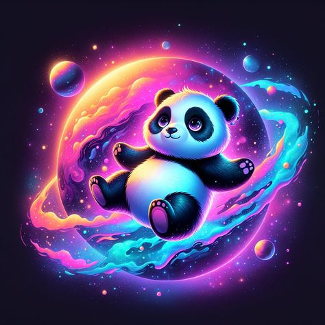 Digital Artwork Download! Download immediately after purchase to use for your own projects! Original design using AI assistance. Cute Digital Art, Space Panda, Old Halloween Costumes, Mickey Mouse Wallpaper Iphone, Fantasy Wallpaper, Phone Pictures, Beginner Crafts, Fantasy Wall Art, Panda Bears