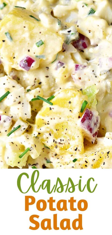 Potato Salad With Onions, Radish Potato Salad With Creamy Dill Dressing, Vintage Potato Salad Recipe, Mayonnaise Potato Salad Recipe, Cooked Dressing For Potato Salad, Potato Salad Dressing Homemade, American Potato Salad Recipe, Best Potato Salad Recipe Easy, Potato Salad With Celery Seed