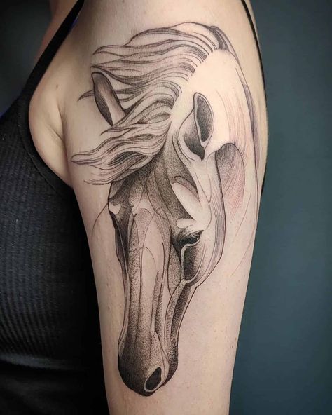 32 Incredible Horse Tattoo Ideas for Men & Women in 2024 Pa Tattoo, Horse Tattoo Ideas, Equine Tattoo, Horse Tattoo Design, Tattoos For Black Skin, Horse Tattoo, Back Tattoo Women, Tattoo Art Drawings, Head Tattoos