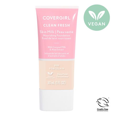 Foundation or BB Cream Covergirl Clean Fresh, Lightweight Foundation, Clean Vegan, Fresh Skin, Foundation, Milk, Skin