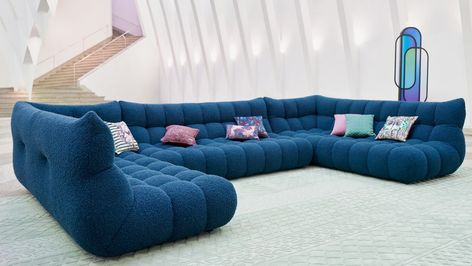 Bedroom Furniture Inspiration, Fabric Sofa Design, Large Sectional Sofa, Large Sectional, Sofa Inspiration, Fabric Sectional Sofas, Dining Table Accessories, Roche Bobois, Outdoor Furniture Sofa