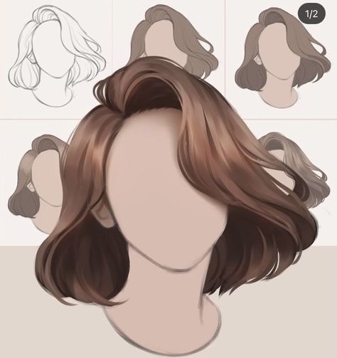 Easy Digital Art Ideas, Twist Loc Styles, Easy Digital Art, Art Shading, Digital Art Ideas, Cute Digital Art, Digital Art Software, Drawing Hair Tutorial, Hair Sketch