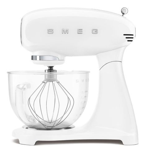 Stand mixers | Small domestic appliances | Smeg - Smeg - Technology with style Smeg Stand Mixer, Smeg Appliances, Wire Whisk, Domestic Appliances, Appliances Online, Stainless Steel Bowl, Retro Recipes, 50 Style, Pizza Bread