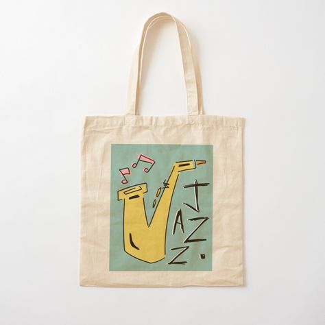 Music Tote Bag, Totes Ideas, Music Bag, Painted Tote, Bag Designs, Diy Tote Bag, Bag Ideas, Music Design, Jazz Music