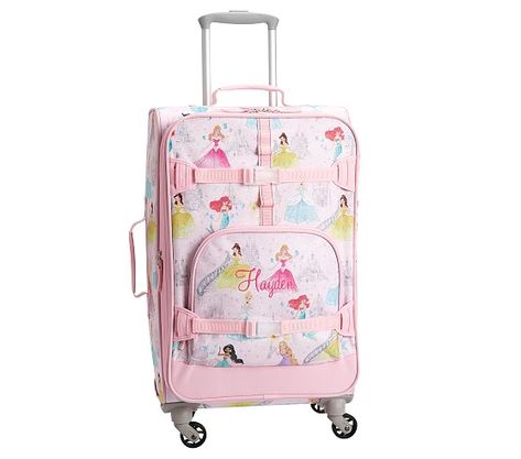 Disney Princess Castle, Mackenzie Large Spinner Luggage | Pottery Barn Kids Disney Princess Castle, Small Luggage, Disney Princess Characters, Wet Dry Bag, Large Luggage, Princess Castle, Spinner Luggage, Insulated Lunch Box