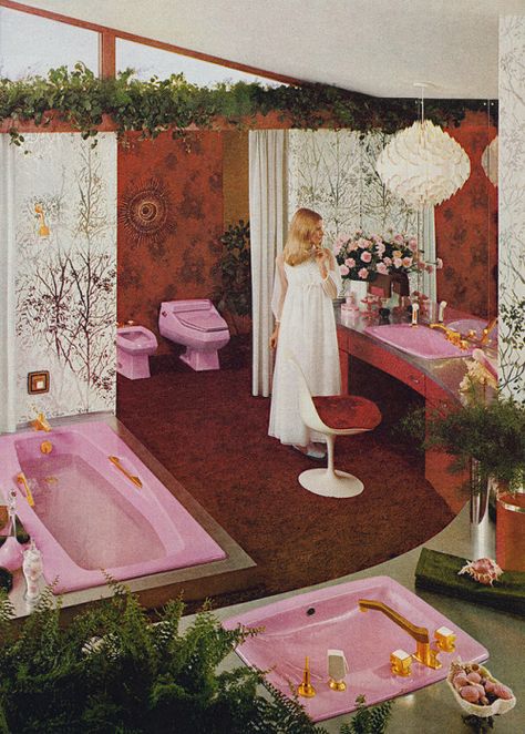 1970s Interior Design, 80s Interior Design, 80s Interior, 70s House, 70s Interior, Retro Interior Design, 70s Home, Retro Bathrooms, 70s Home Decor