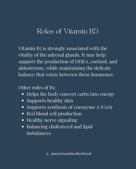 As often happens in my work with clients, sometimes a particular element or vitamin starts to pop up more, or I start to see more connections between specific populations and a need for a particular nutrient. Lately, it’s been B5, pantothenic acid, I thought I’d talk about it! Or rather, do a deep dive on it because that’s the only way I know how 😂 Information that’s included in the slides above (swipe right to read) 👉🏼What B5 does 👉🏼How much you need daily 👉🏼Obtaining B5 from food 👉🏼When ... Adrenal Glands, Swipe Right, Pantothenic Acid, Red Blood Cells, Healing Food, Health And Wellbeing, The Only Way, Healthy Skin, Slides