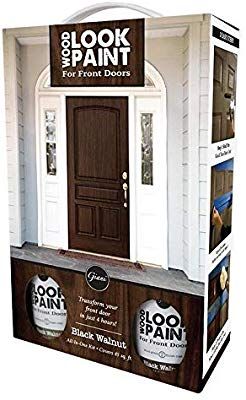 Giani Wood Look Paint Kit for Front & Interior Doors (Black Walnut) - - Amazon.com Wood Look Paint, Interior Doors Black, Garage Door Paint, Black Interior Doors, Wood Mantle, Black Front Doors, Faded Colors, Exterior Front Doors, Painted Front Doors