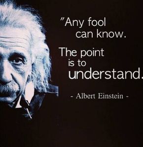 "Any fool can know. The point is to understand." - Albert Einstein Albert Einstein Quotes, Einstein Quotes, Quotable Quotes, Albert Einstein, Wise Quotes, Famous Quotes, The Words, Great Quotes, Wisdom Quotes