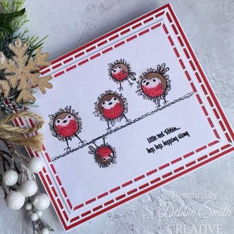 Woodware Clear Singles Bubble Hopping Robins 4 in x 6 in Stamp Set - Woodware - HixxySoft