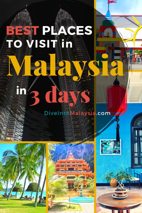 Have a great introduction with a 3 day itinerary in Malaysia. From gorgeous beaches to the picturesque highlands to the dynamic capital to mysterious Borneo, there are some fabulous options for what to do in Malaysia for 3 days. Here, I have all the best places to visit in Malaysia in 3 days. You simply need to read through and work out which Malaysia itinerary 3 days best suits your interests. Places To Visit In Malaysia, History Of Malaysia, Malaysia Itinerary, Malaysia Resorts, Malaysia Travel Guide, Fly To Fiji, Malaysia Tour, 3 Days Trip, Best Trip