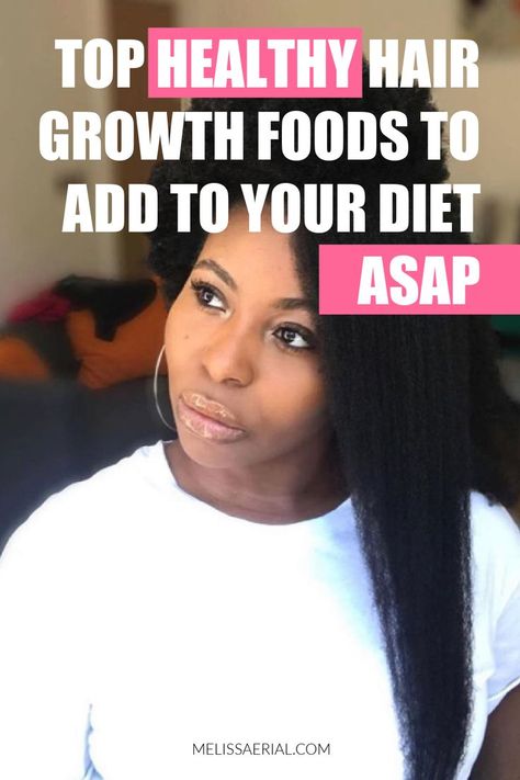 Here's a list of the top healthy hair growth foods you can use to make your natural hair grow faster. Foods Hair Growth, Growing 4c Hair, Regrow Hair Naturally, Hair Growth Foods, How To Grow Natural Hair, Regrow Hair, Grow Hair Faster, Hair Growth Faster, Long Natural Hair