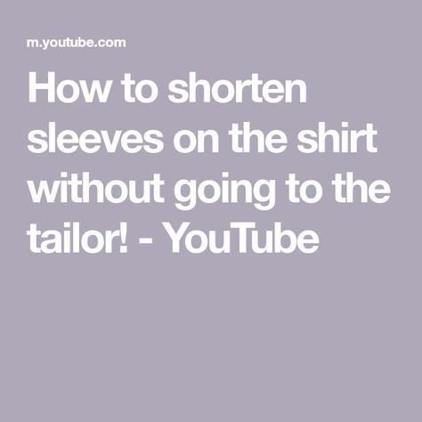 How to shorten sleeves on the shirt without going to the tailor! - YouTube How To Shorten Long Sleeves, Shorten Sleeves On A Shirt, Shorten Sleeves, Thermal Top, Shortening, The Shirt, Shirt Sleeves, Long Sleeve Tshirt, Barcelona