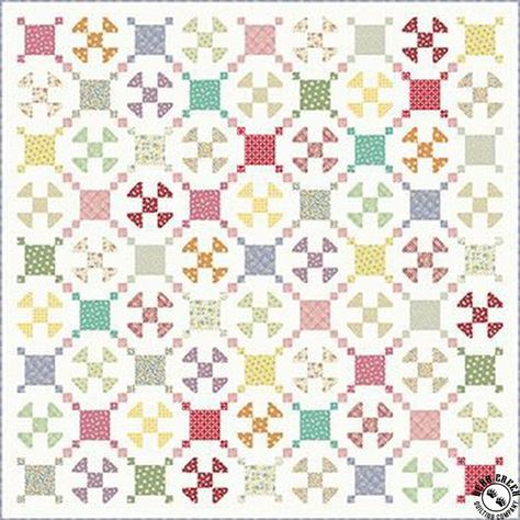 Calico Quilt, Simple Quilt, 9 Patch Quilt, Bed Quilts, Free Pattern Download, Quilt Block Patterns Free, Lori Holt, Marcus Fabric, Scrap Quilt Patterns