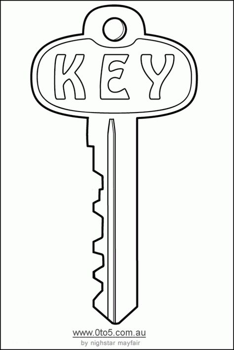 Children are fascinated by keys. Here are two templates for keys, and a lock and key to decorate and discuss. Key Template Free Printable, Key Template, Old Fashioned Key, Stencils Printables Templates, Key Crafts, Red Ribbon Week, K Crafts, Volunteer Appreciation, Stencils Printables