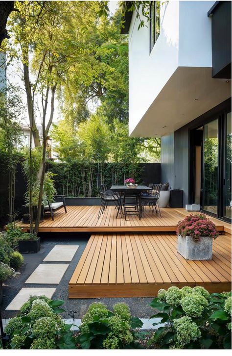 Floating Terrace, Raised Terrace, Wood Terrace Outdoor, Wooden House With Terrace, Wooden Deck Terrace, Terrace Wooden Floor, Landscape Design App, Terraced Backyard, Wooden Terrace