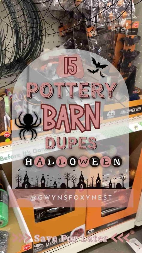 Create adorable DIY Halloween Pottery Barn decorations for the perfect spooky season decor! Pottery Barn Halloween Diy, Pottery Barn Halloween Decor, Halloween Shelf Decor Ideas, Goth Home Decor Diy, Diy Pottery Barn Decor, Pottery Barn Fall Decor, Halloween Pottery, Pottery Barn Fall, Pottery Barn Diy