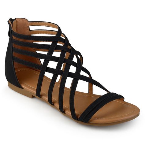 Journee Collection Hanni Womens Gladiator Sandals Wide Low Block Heel Sandal, Gladiator Flats, Flat Gladiator Sandals, Trending Womens Shoes, Strappy Sandals Flat, Strappy Flats, Black Strappy Sandals, Stylish Sandals, Block Heel Sandals