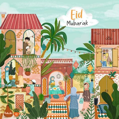 Eid Illustration, Selamat Hari Raya Aidilfitri, Money Packet, Ied Mubarak, Bakery Packaging Design, Hari Raya Aidilfitri, Raya Aidilfitri, Eid Hampers, Ramadan Cards