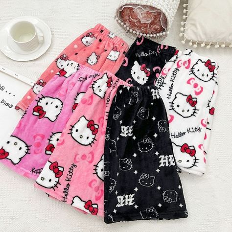 Cat Pajama Pants, Girls Pajama Pants, Winter Pajamas Women, Womens Flannel Pajamas, Flannel Shorts, Summer Athletic, Warm Pajamas, Sports Pants Women, Halloween Pajamas