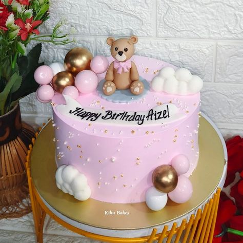 Baked with love 💕 Celebrate in style with this adorable teddy bear-themed Black Forest cake. Layers of moist chocolate cake, fresh cherries, and whipped cream, topped with a cute fondant bear and elegant balloon decor. Perfect for your little one's special day.🧸✨ Customize your cakes with us for every occasion. 💕 Follow us on Instagram @kikubakes for more delightful creation. Place your order 📱 9448733716 . . . . . . #blackforestcake #birthdaycake #homemadecake #kikubakes #kulkunda #sub... Teddy Bear Theme Cake, Bear Theme Cake, Fondant Bear, Cream Teddy Bear, Teddy Bear Cake, Baked With Love, Teddy Bear Theme, Teddy Bear Cakes, Cake Layers