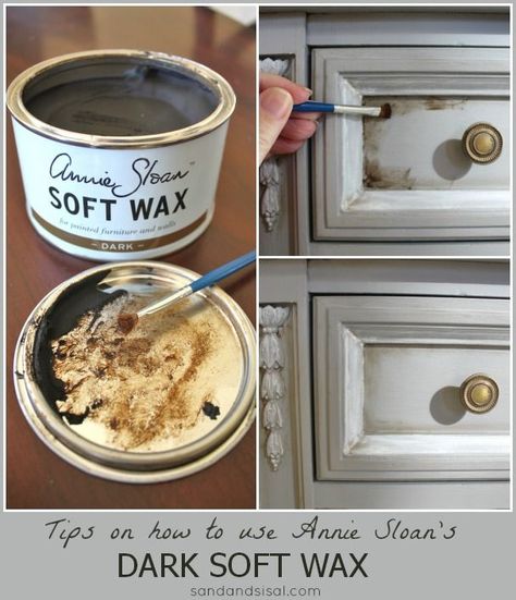 How To Use AS Waxes - awesome post that clearly explains how to wax furniture! + How To Cover A Scratch. Chalk Paint Dresser, Dressers Makeover, Chalk Paint Projects, Annie Sloan Paints, Furniture Rehab, Dark Wax, Painted Dresser, Dresser Makeover, Distressed Furniture