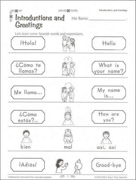 Pin On Learn Spanish Today Elementary Spanish Worksheets, Spanish Worksheets For Kids, Beginner Spanish Worksheets, Learning Spanish For Kids, Spanish Greetings, Homeschool Spanish, Spanish Basics, Spanish Lessons For Kids, Spanish Worksheets