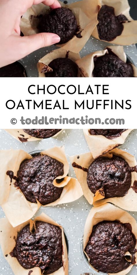 Chocolate Oatmeal Muffins, Chocolate Breakfast Muffins, Muffins With Oats, Yellow Nail Art Designs, Healthy Chocolate Muffins, Oatmeal Muffin Recipes, Craving Chocolate, Healthy Oatmeal Breakfast, Chocolate Breakfast