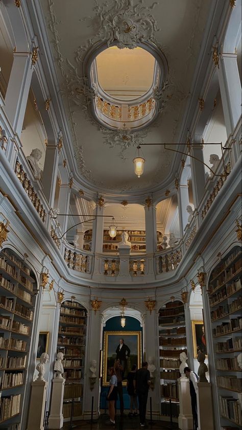 beautiful library in germany Rich Library Aesthetic, Munich Library, Austria Library, Berlin Library, Pretty Libraries, Admont Library, German Library, Pretty Settings, Fairytale Library