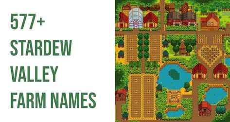 Starting your own farm in Stardew Valley? Wondering what name to pick? Want it to stand out? Why settle on an ordinary name when you can have a unique, catchy one? Let's explore some options! Farm Name Ideas Stardew Valley, Star Dew Valley Farm Name Ideas, Cute Farm Names For Stardew Valley, Stardew Farm Name Ideas, Star Dew Valley Farm Names, Farm Names Stardew Valley, Stardew Valley Farm Names List, Stardew Valley Farm Name Ideas, Aesthetic Stardew Valley Farm Names