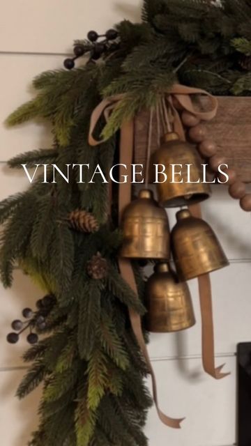 Home Coop Garden | Susana Zaldivar on Instagram Diy Bells Crafts Ideas, Antique Christmas Decorations, Ceramic Bells, Christmas Window Painting, Rub N Buff, I Love You Too, Real Christmas, Christmas Hacks, Christmas Mantel