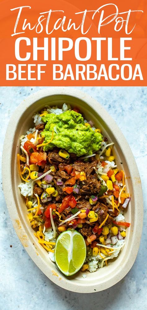 Instant Pot Barbacoa Beef, Instant Pot Barbacoa, Chipotle Copycat, Beef Burrito, Barbacoa Beef, Beef Bowls, Burrito Bowls, Instant Pot Dinner Recipes, Instapot Recipes