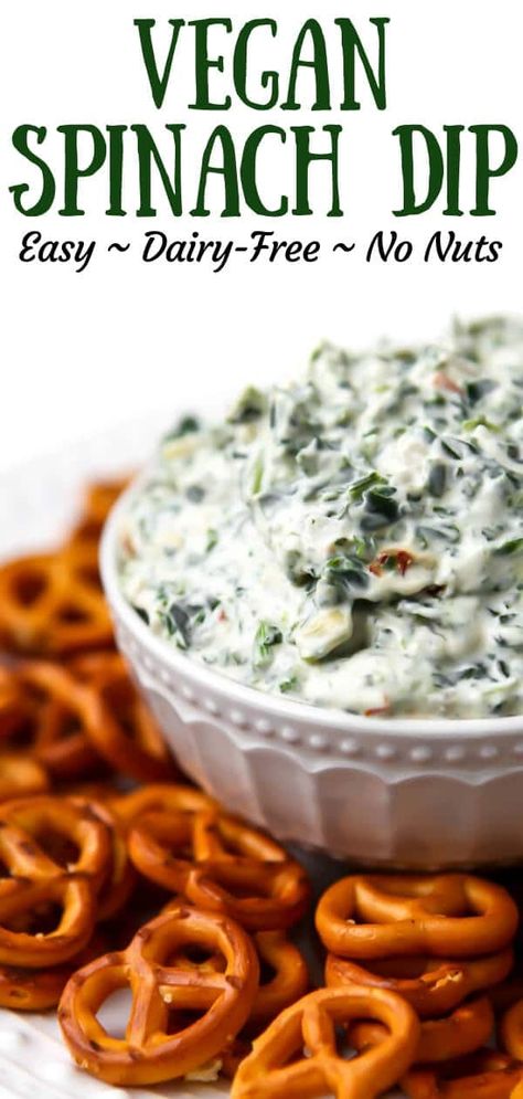 Vegan Spinach Dip, Spinach Dip Easy, Low Carb Low Calorie, Dairy Free Dips, Dairy Free Appetizers, Creamy Spinach Dip, Vegan Spinach, Spinach Dip Recipe, Vegan Dip