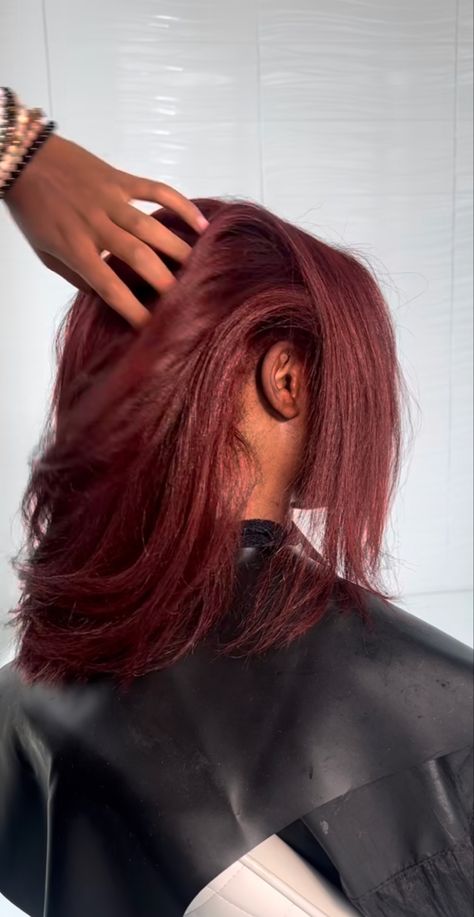 Dark Red Hair Dye Black Women, Red Hair On Brown Skin Women, Dark Red Hair Color Black Women, Dark Red Hair Black Women, Red 4c Hair, Hair Dye Burgundy, Burgundy Hair Black Women, Burgundy Natural Hair, Red Hair On Dark Skin