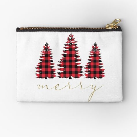 Buffalo Check Christmas Tree, Buffalo Check Christmas, Christmas Giveaways, Mini Pouches, Christmas Minis, Buffalo Check, Christmas Fashion, Christmas Designs, Canvas Pouch