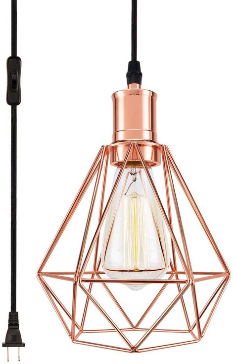 Rose Gold Light Fixture, Gold Pendant Lights Over Kitchen Island, Rose Gold Lighting, Swag Lighting, Rose Gold Pendant Light, Plug In Hanging Light, Rose Gold Chandelier, Gold Hanging Lights, Building Kitchen