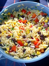 Slice of Southern: Orzo Black Bean Salad Salad With Orzo, Orzo Recipes Side, Salad Orzo, Orzo Pasta Salad Recipe, Orzo Salad Recipes, Orzo Pasta Salad, Orzo Recipes, Black Bean Salad, Bean Salad Recipes