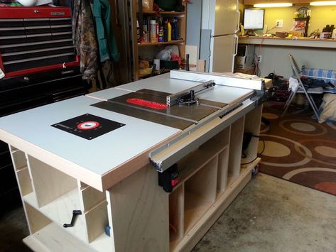 MY TABLE SAW STATION Arbejdsplads Garage, Table Saw Extension, Saw Station, Table Saw Station, Table Saw Workbench, Portable Table Saw, Best Table Saw, Table Saw Fence, Table Saw Stand