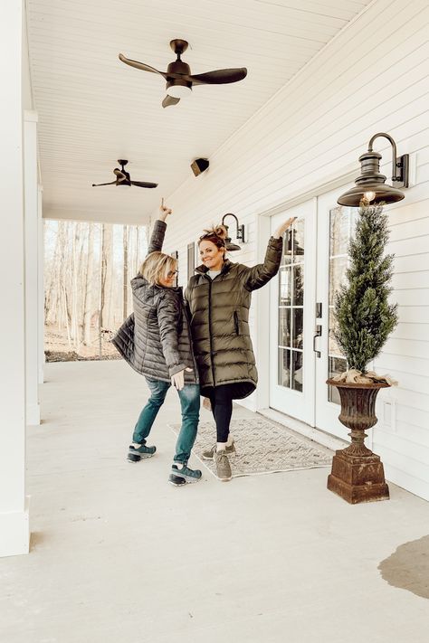 Porch Lights and Fans at the Cottage - Deb and Danelle Deb And Danelle, Best Pickled Eggs, Gooseneck Lighting, Antique Coat Rack, Front Porch Lighting, Large Glass Jars, Porch Lights, Cool Bar Stools, Pickled Eggs