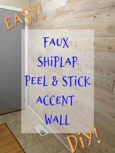 Peel And Stick Shiplap, Flooring On Walls, Wood Plank Wall, Stick On Wood Wall, Faux Wood Wall, Shiplap Wood, Installing Shiplap, Shiplap Wall Diy, Peel And Stick Wood