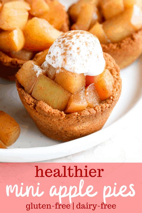 Mini Apple Pie Recipe, Mini Apple Pie, Healthy Apple Pie, Healthy Pies, Healthy Apple Crisp, Homemade Cookie, Mini Apple Pies, Apple Pie Recipe, Apple Pies